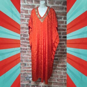 Details Floral Dress Free Size | Oversized Vintage Red Boho Maxi